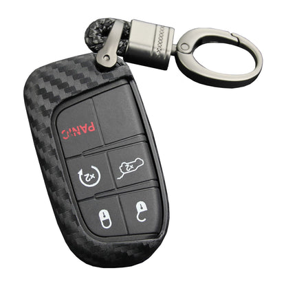 Custodia in similpelle e silicone per chiave auto con fibbia per Jeep
