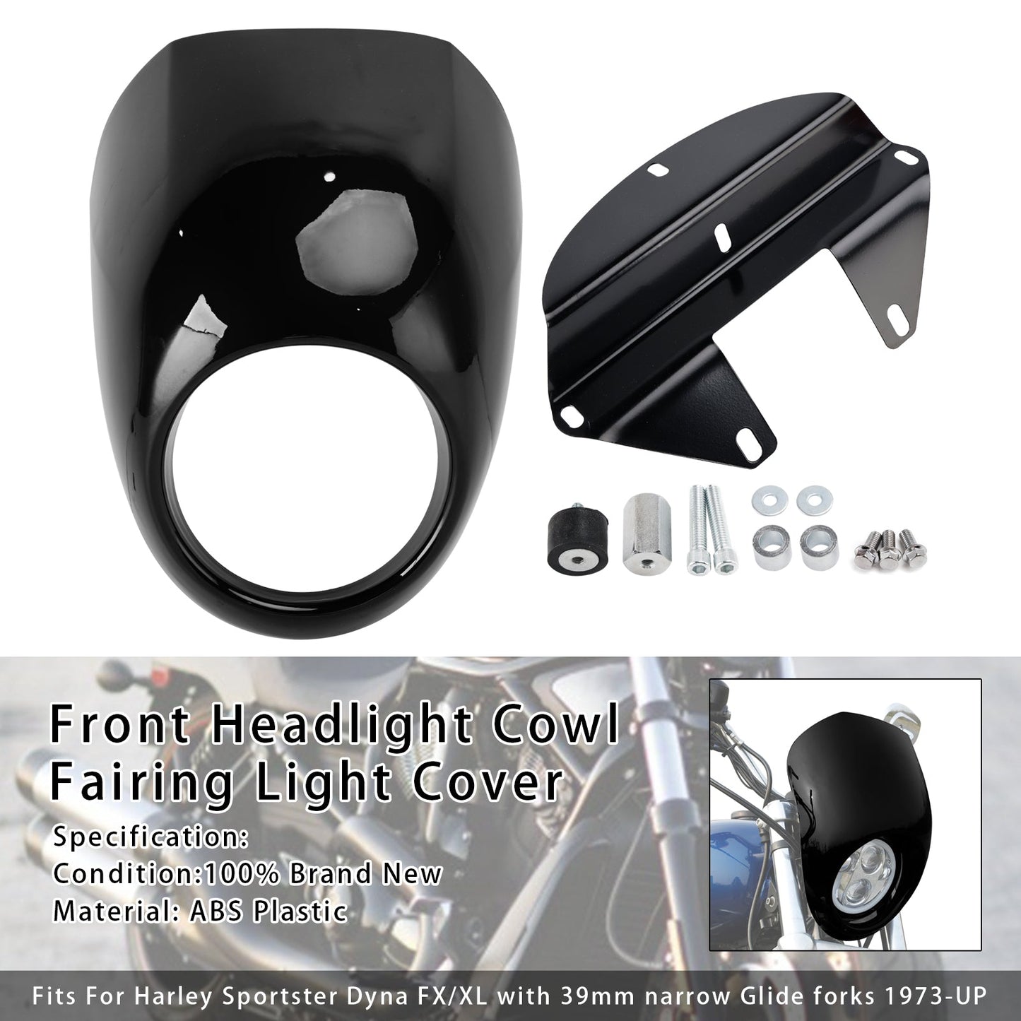 Copertura faro anteriore Sportster Dyna XL 883 1200 FX dal 1973 in poi