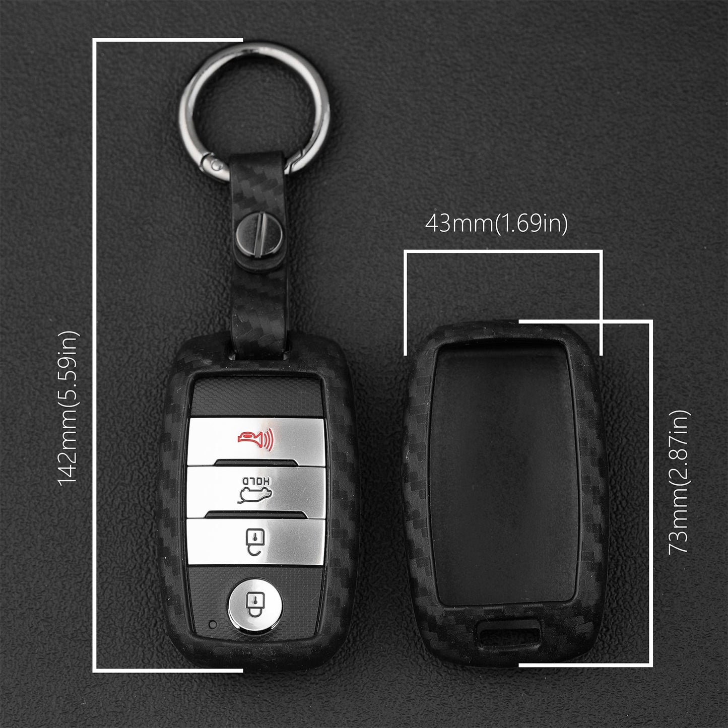 Custodia in pelle e silicone per chiave auto con fibbia per Kia