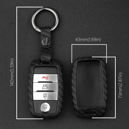 Custodia in pelle e silicone per chiave auto con fibbia per Kia