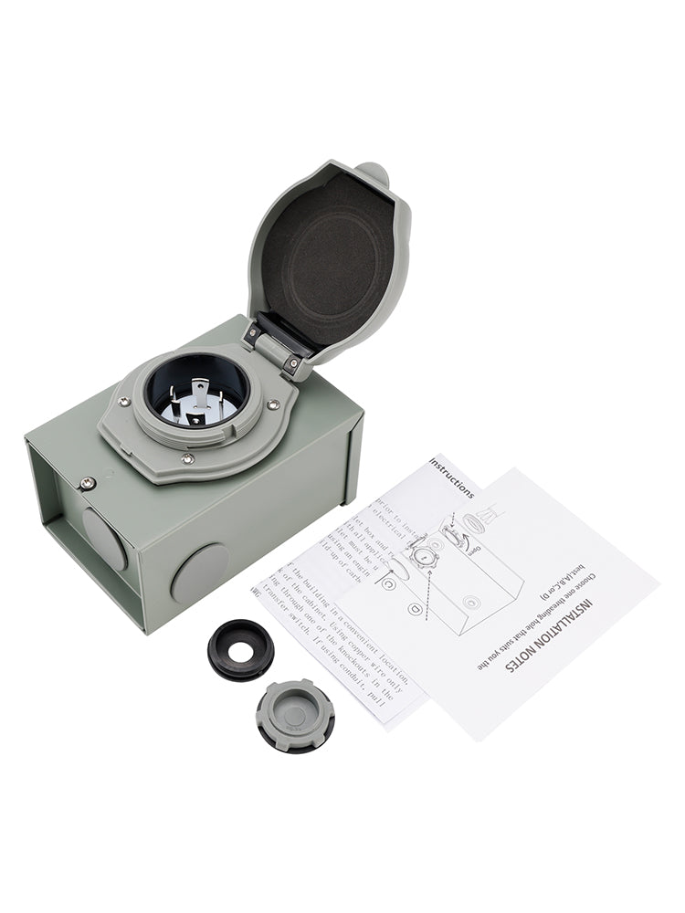 Scatola di ingresso per generatore RV da 30 Ampere NEMA SS2-50P Scatola di ingresso alimentazione 125/250 V