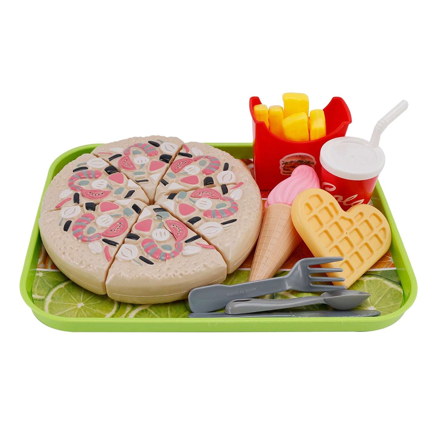 Pizza e gelato, giocattolo per bambini, set da cucina con cibo finto, giocattolo per bambini
