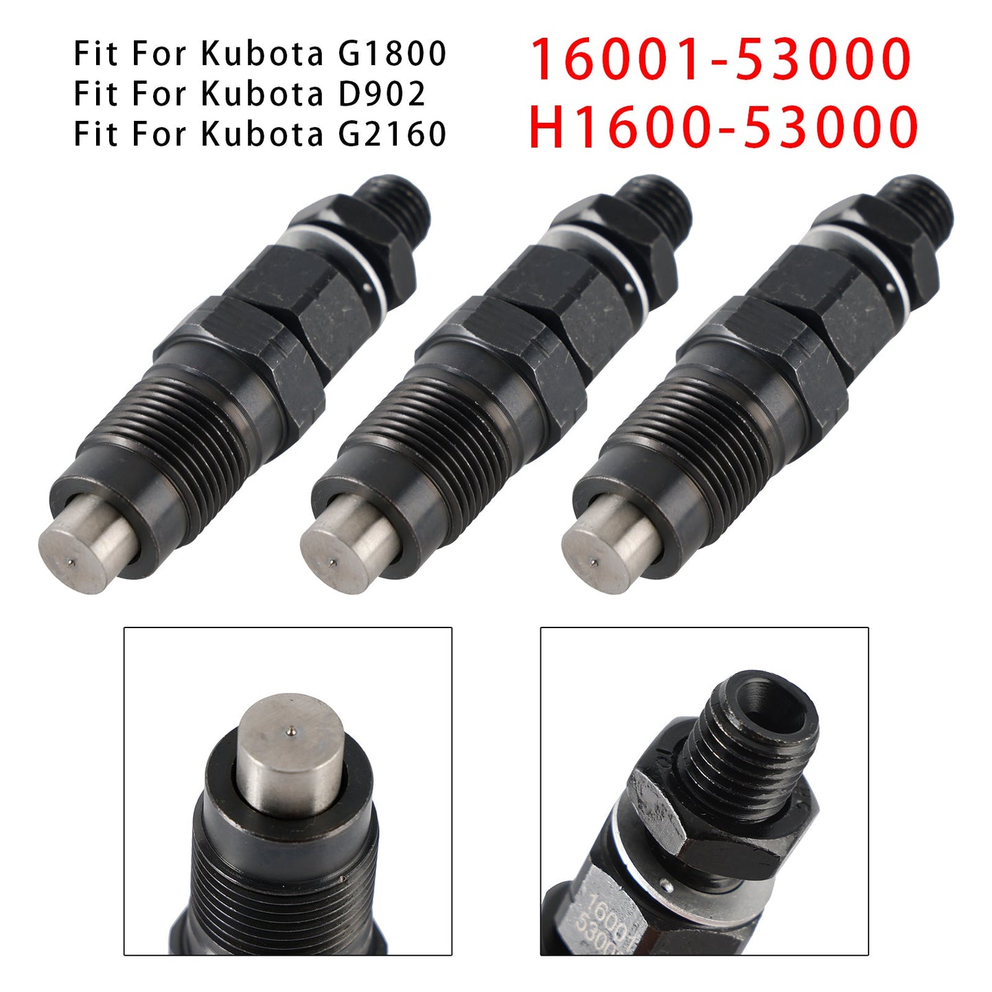 Iniettore di carburante 3 pezzi per motore Kubota D722 D782 BX2230D 16001-53000 H1600-53000
