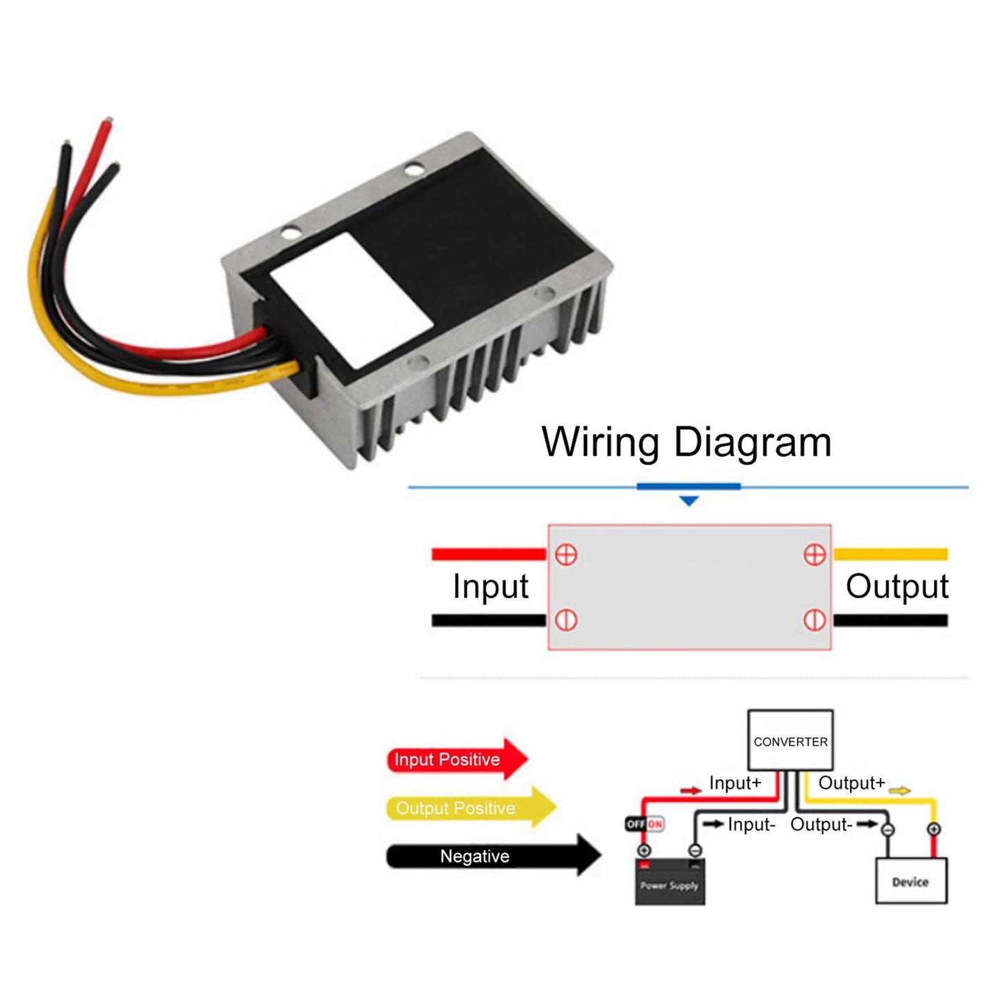 Regolatore di alimentazione per auto stabilizzatore di tensione DC-DC da 6-32 V a 12 V 25 A impermeabile
