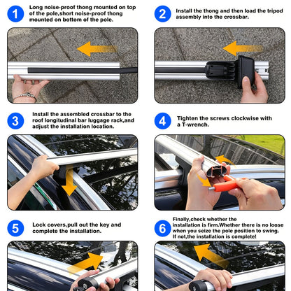 Barre trasversali universali in alluminio per portapacchi da tetto auto, 120 cm, con chiusura a chiave.