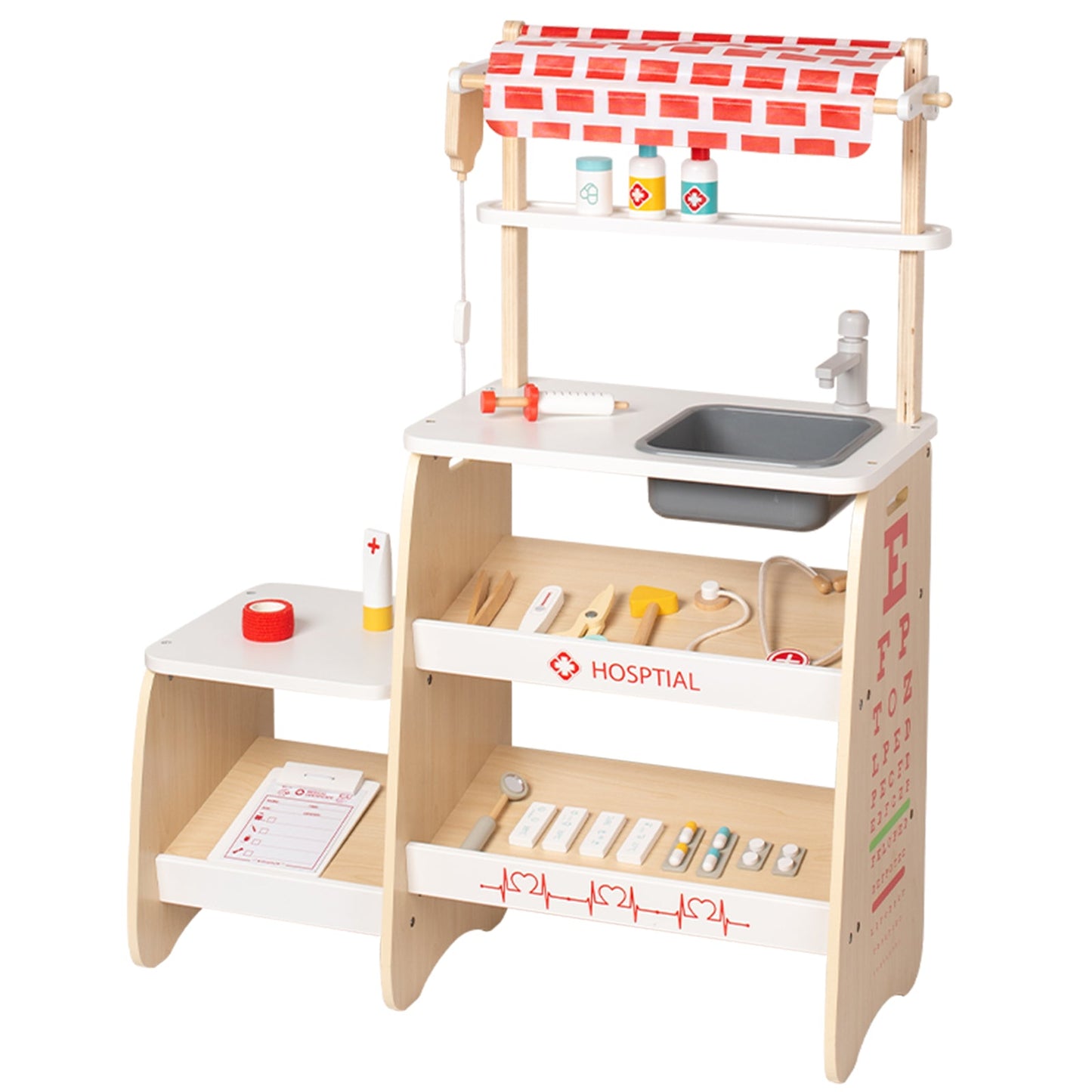 Simulazione di clinica medica per bambini con 22 accessori, set di giocattoli per bambini dai 3 anni in su