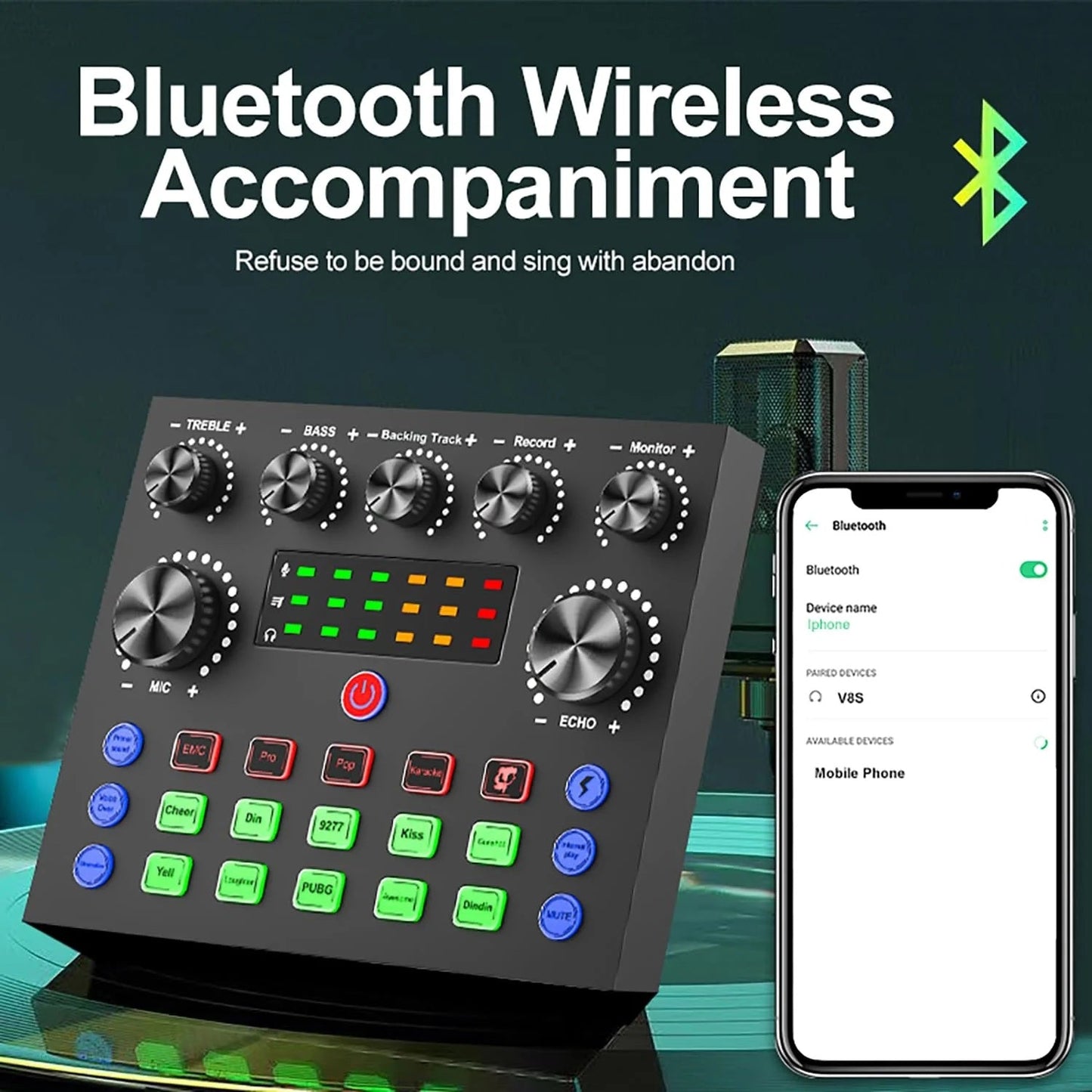 Scheda audio V8s, set di schede audio per live, podcast, registrazioni, canto, streaming e giochi.