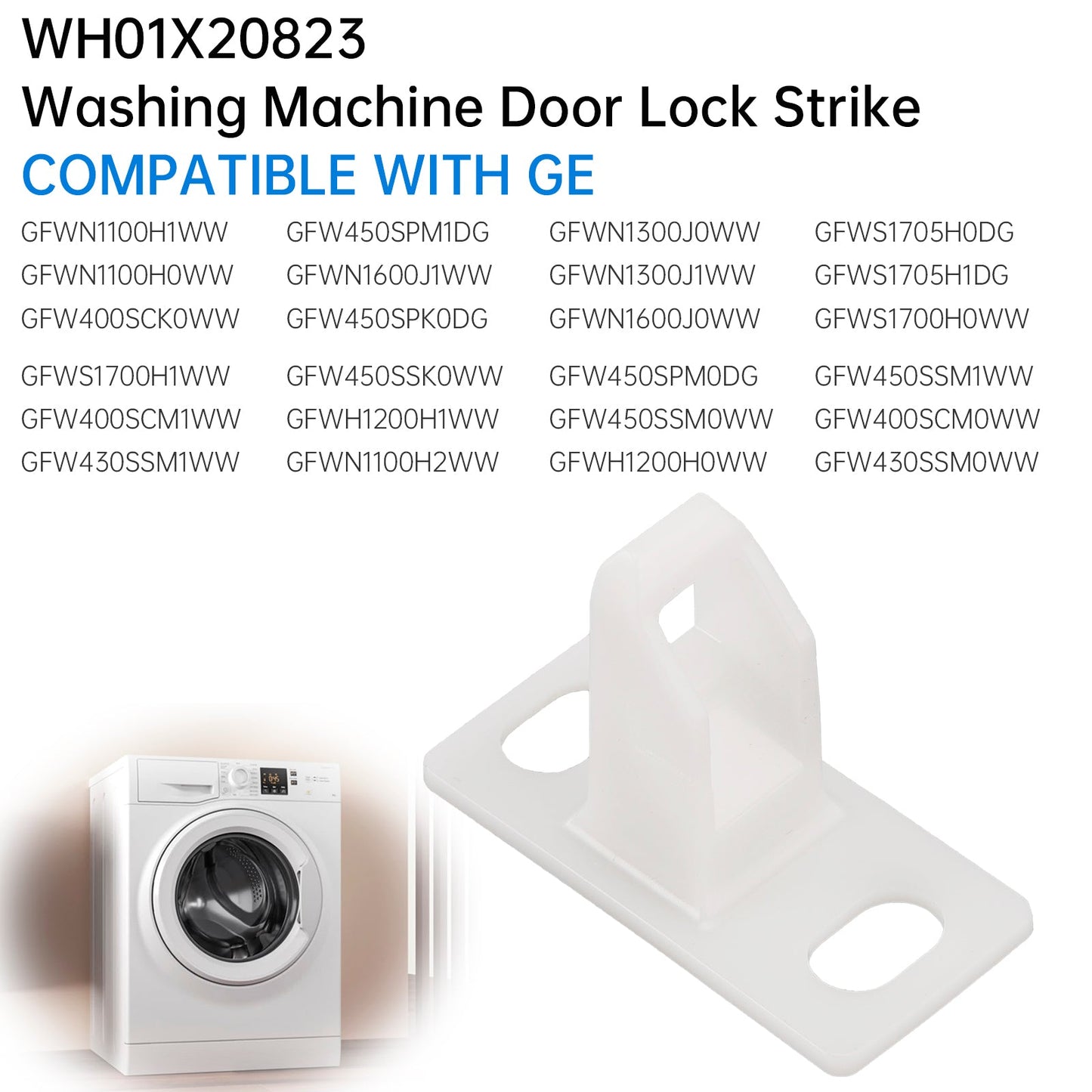 Blocco porta lavatrice WH01X20823 per GE Hotpoint, sostituire AP6004903 PS11736830