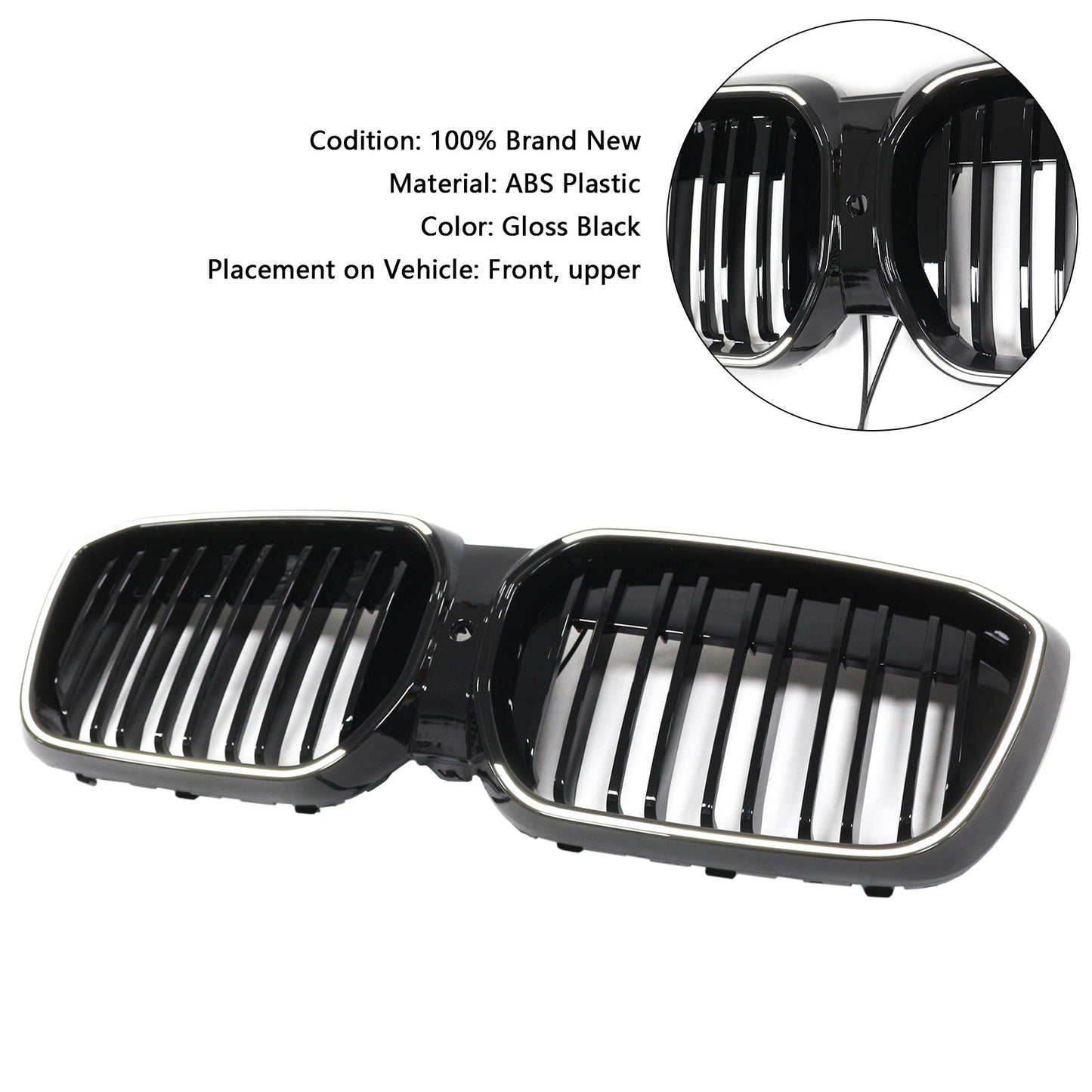 Griglia anteriore a doppio rene nera lucida BMW IX3 G08 LCI 2022-2024