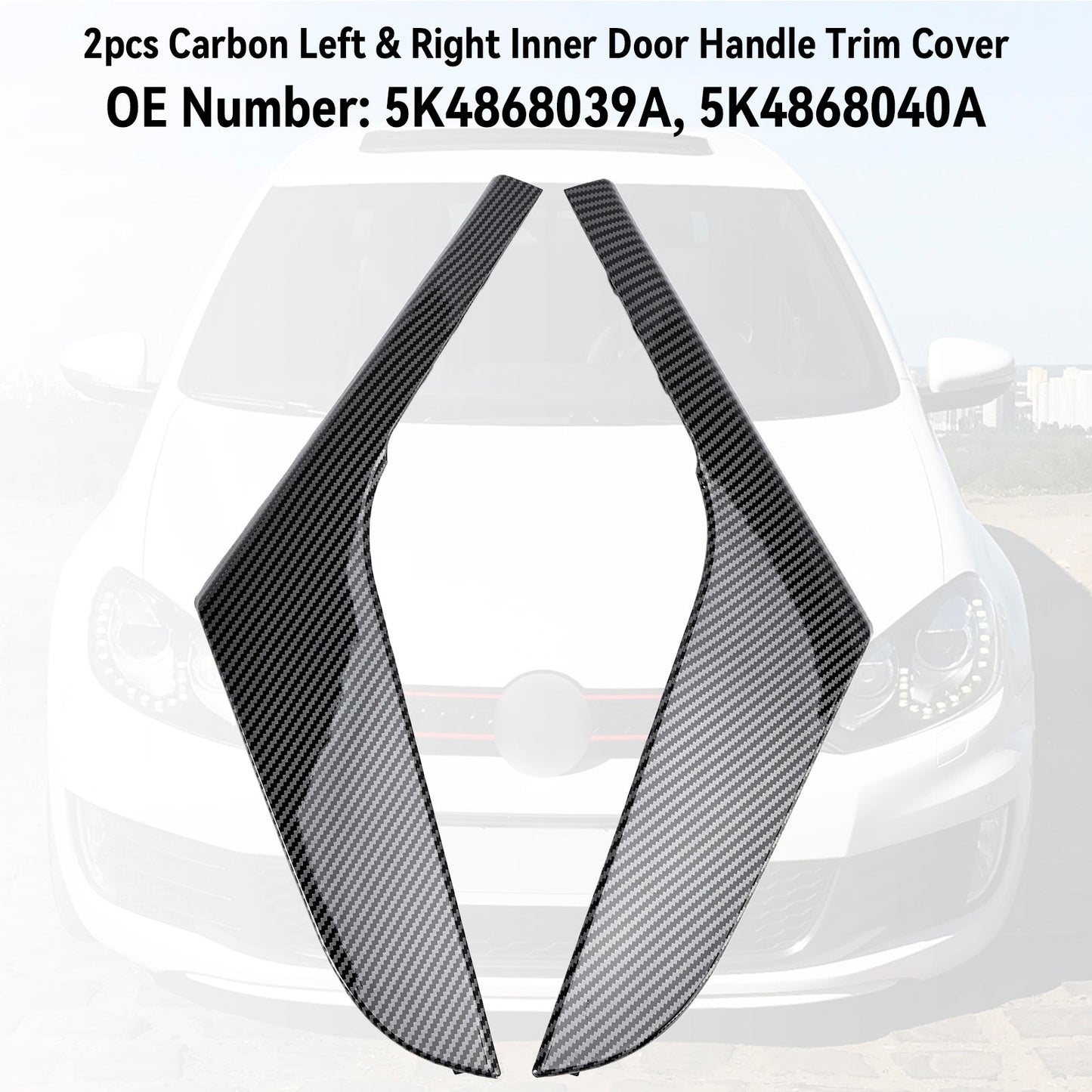 2 pezzi di rivestimento per maniglia interna della portiera sinistra e destra per VW Golf 6 MK6 2009-2013
