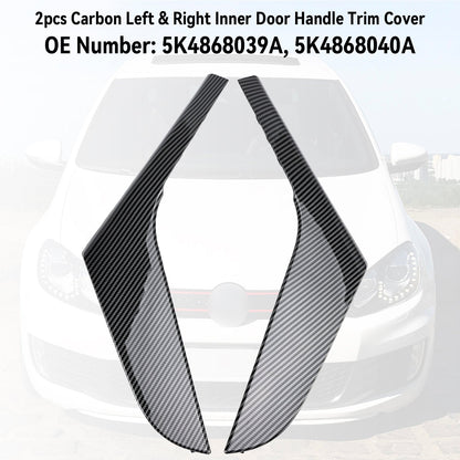 2 pezzi di rivestimento per maniglia interna della portiera sinistra e destra per VW Golf 6 MK6 2009-2013