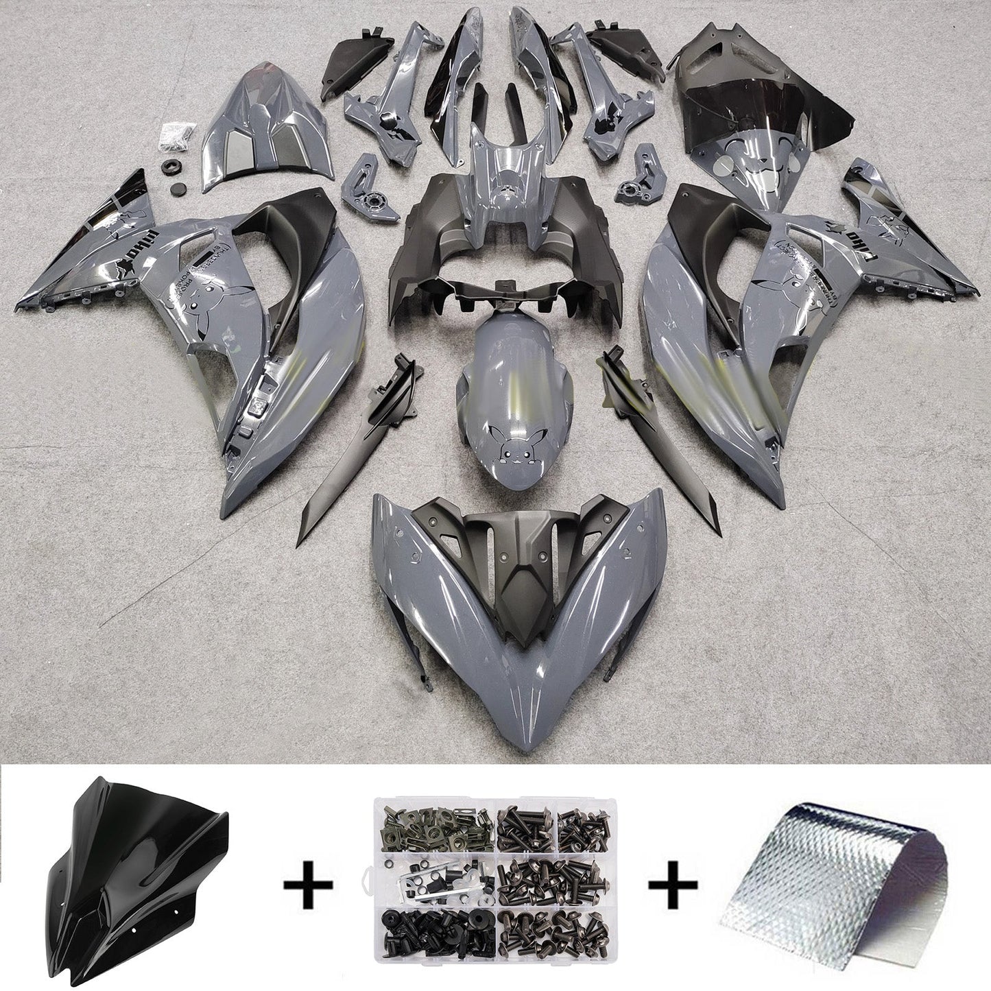 Kit carenatura iniezione in plastica ABS adatto per Kawasaki ER-6F Ninja650R 2017-2019