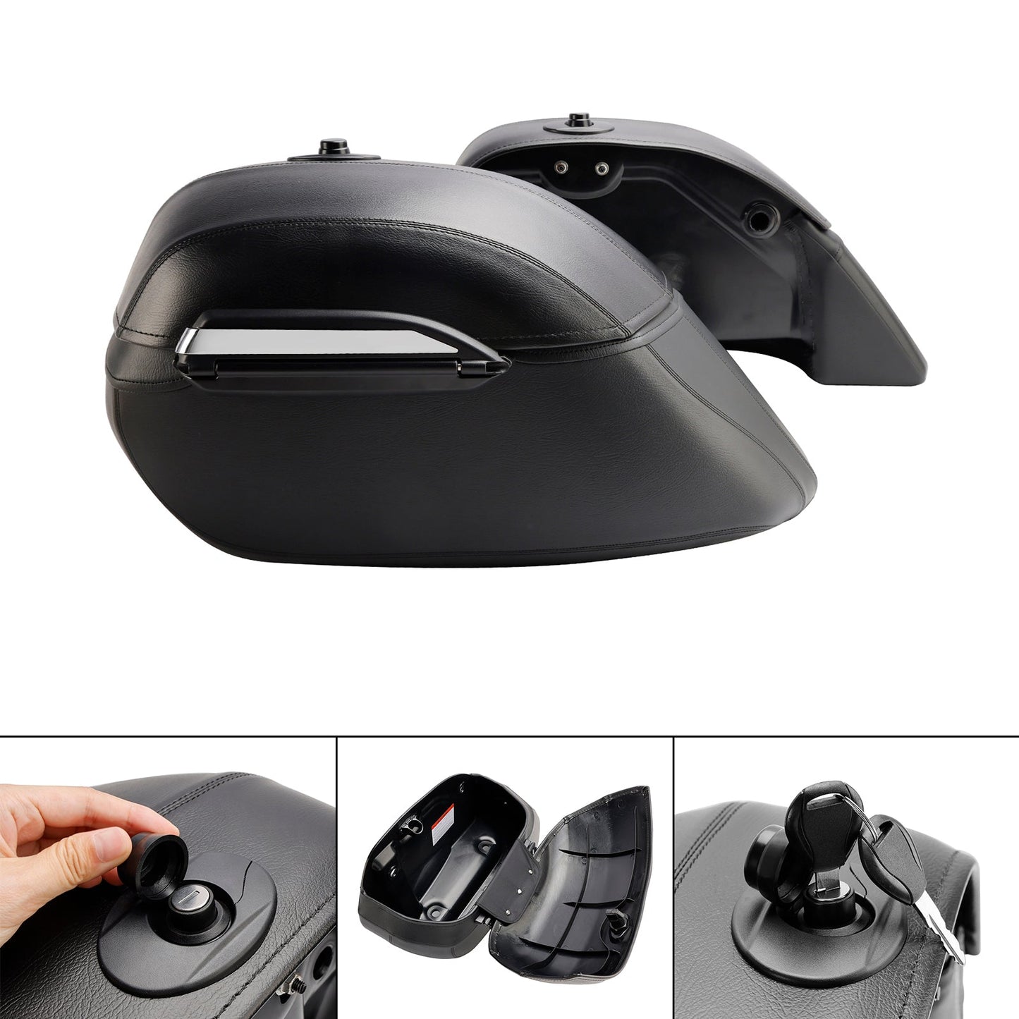 Borsa laterale in poliuretano per Kawasaki Vulcan S 650 Vn/En650 2015-2023, nera