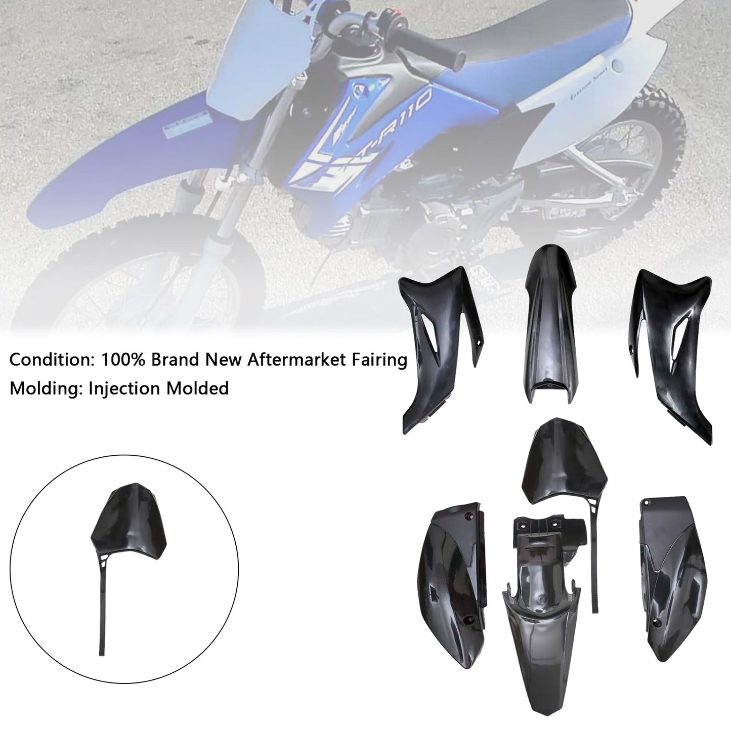 Kit plastiche per carrozzeria Yamaha TTR110 2008-2022 DIRT BIKE, carenatura parafango
