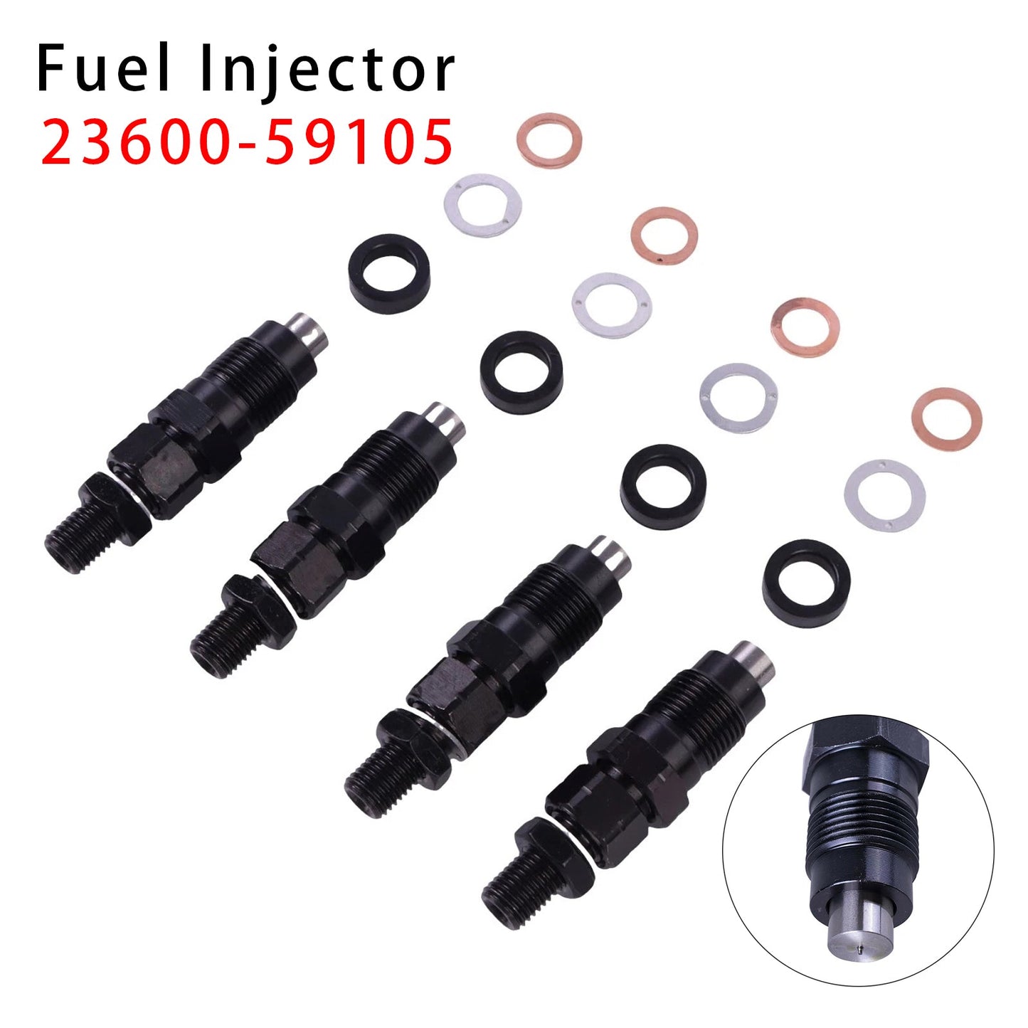 4 pezzi di iniettori di carburante per motore Toyota 3L Hilux Hiace 2.8L 23600-59105