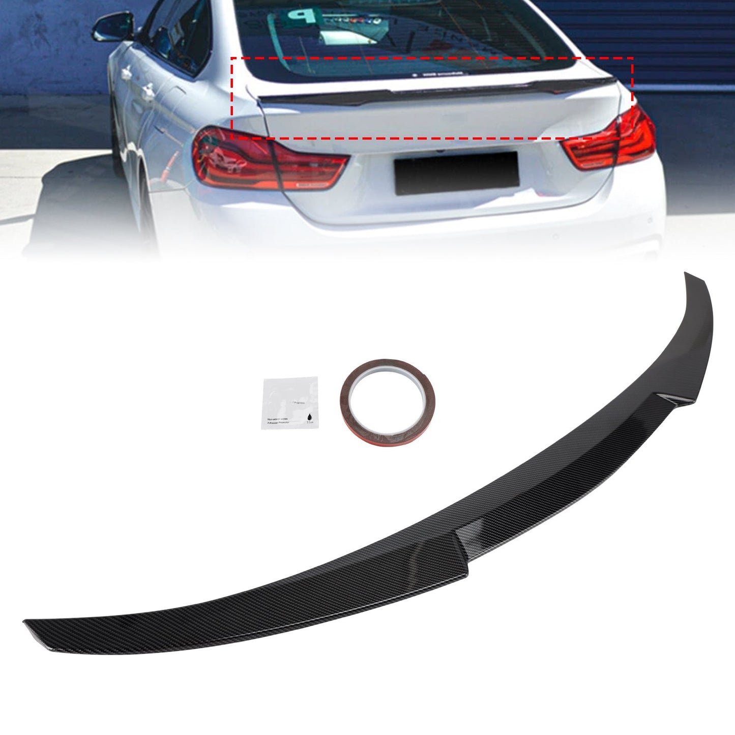 Spoiler posteriore in fibra di carbonio per BMW Serie 4 F36 4DR Coupé M4 Style