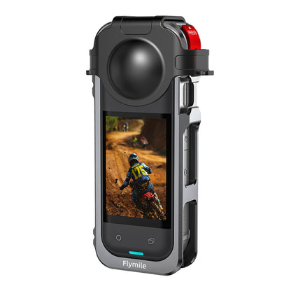 Telaio di supporto per Insta360 X5, custodia protettiva in silicone, protezione per l'obiettivo.