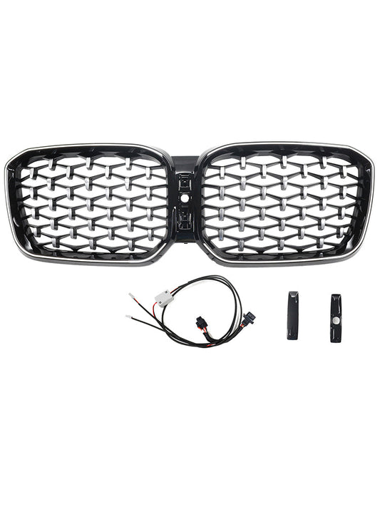 Griglia a rene per paraurti anteriore diamantata BMW X3 G01 X4 G02 2022-2025 cromata
