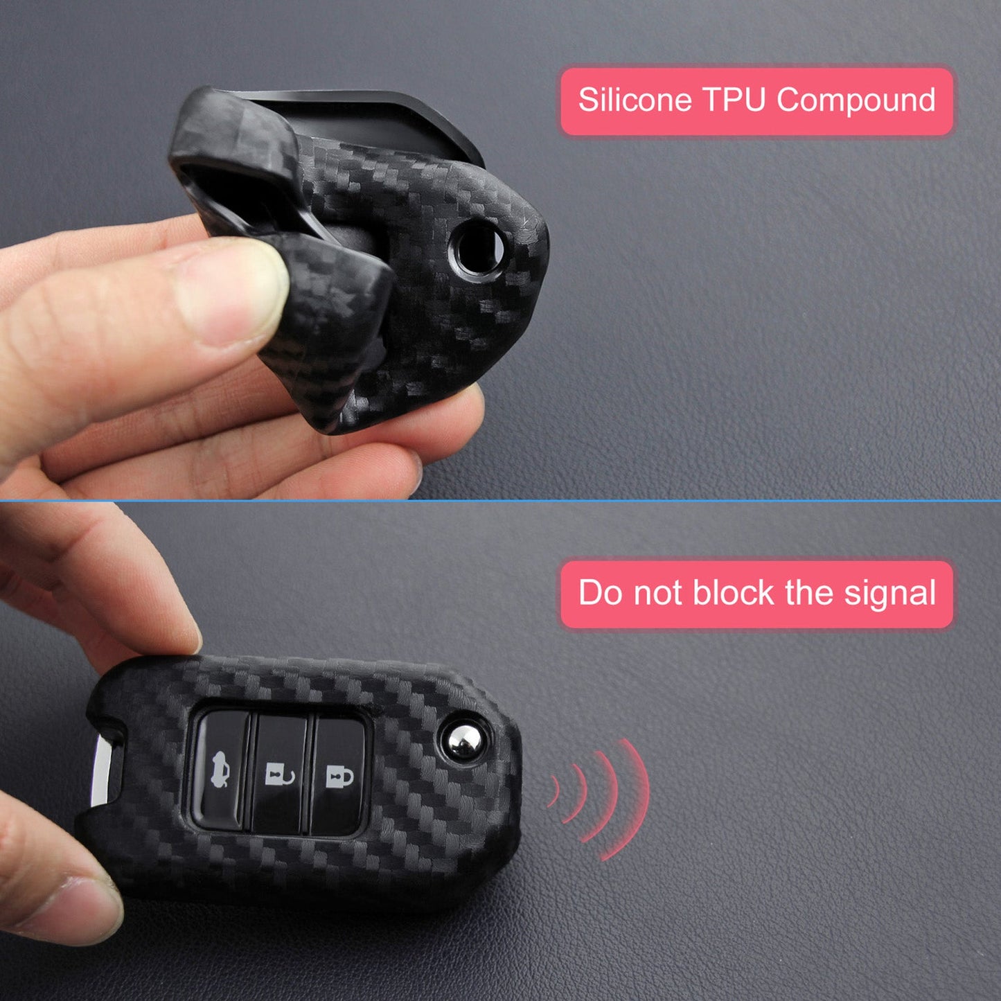 Custodia in similpelle e silicone per chiave auto con fibbia per Honda Accord