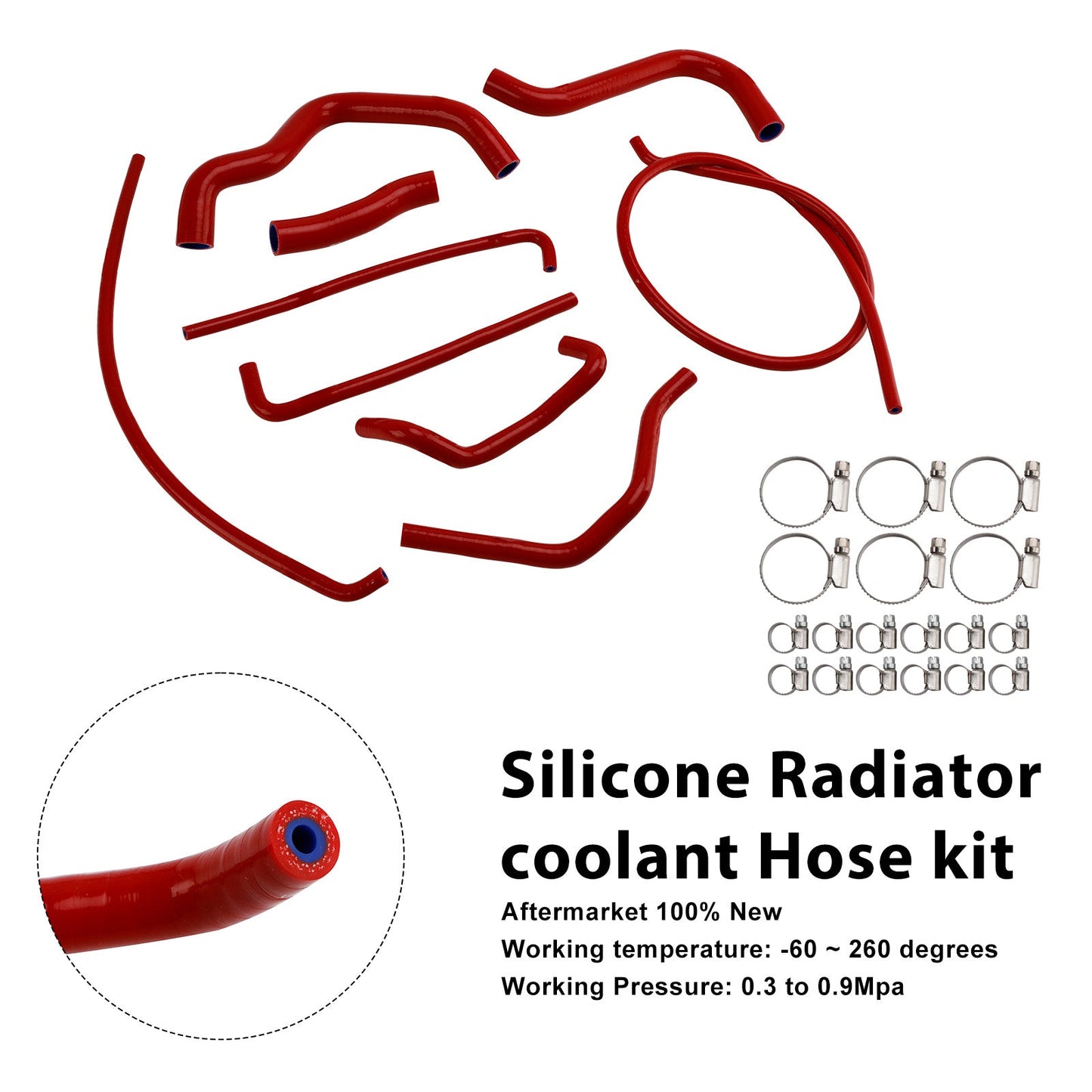 Kit di tubi flessibili in silicone per il liquido di raffreddamento del radiatore per Suzuki GSX-S750/Z 2017-2025