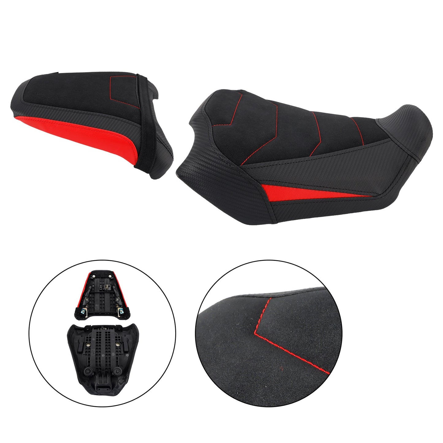 2024-2025 Per Honda Cb650R Cbr650R Parte anteriore inferiore con sedile posteriore conducente passeggero Rosso2