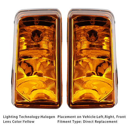 Coppia di fari fendinebbia con lampadine per Chevy Tahoe Sierra 2007-2015, lente gialla