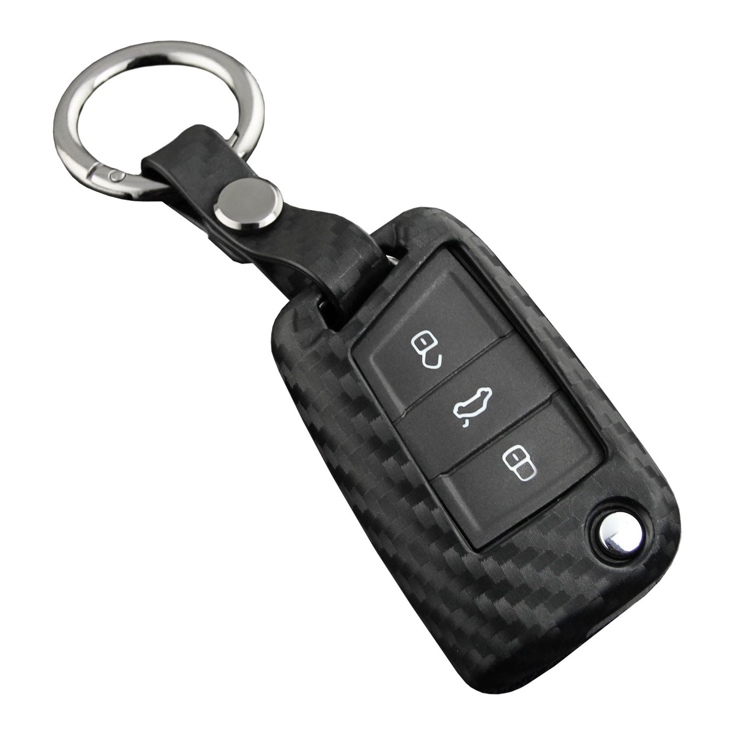 Custodia in silicone e pelle per chiave auto con fibbia per Volkswagen Golf MK7