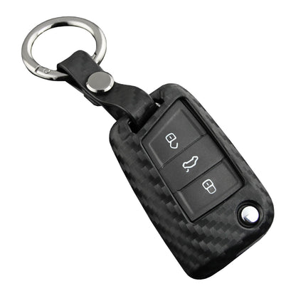Custodia in silicone e pelle per chiave auto con fibbia per Volkswagen Golf MK7