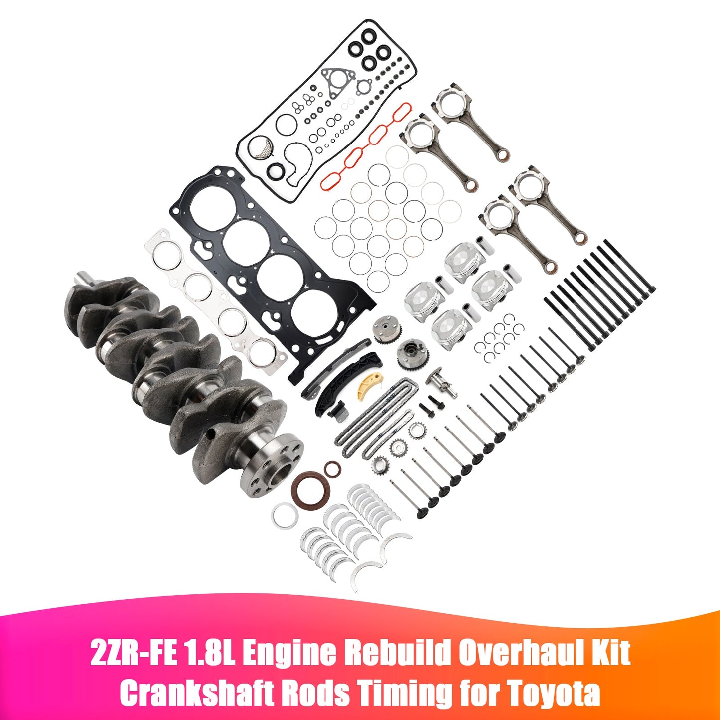 Kit di revisione e ricostruzione del motore TOYOTA PRIUS 1.8L 2010-2020, bielle, distribuzione dell'albero motore 2ZR-FE 11791-22020