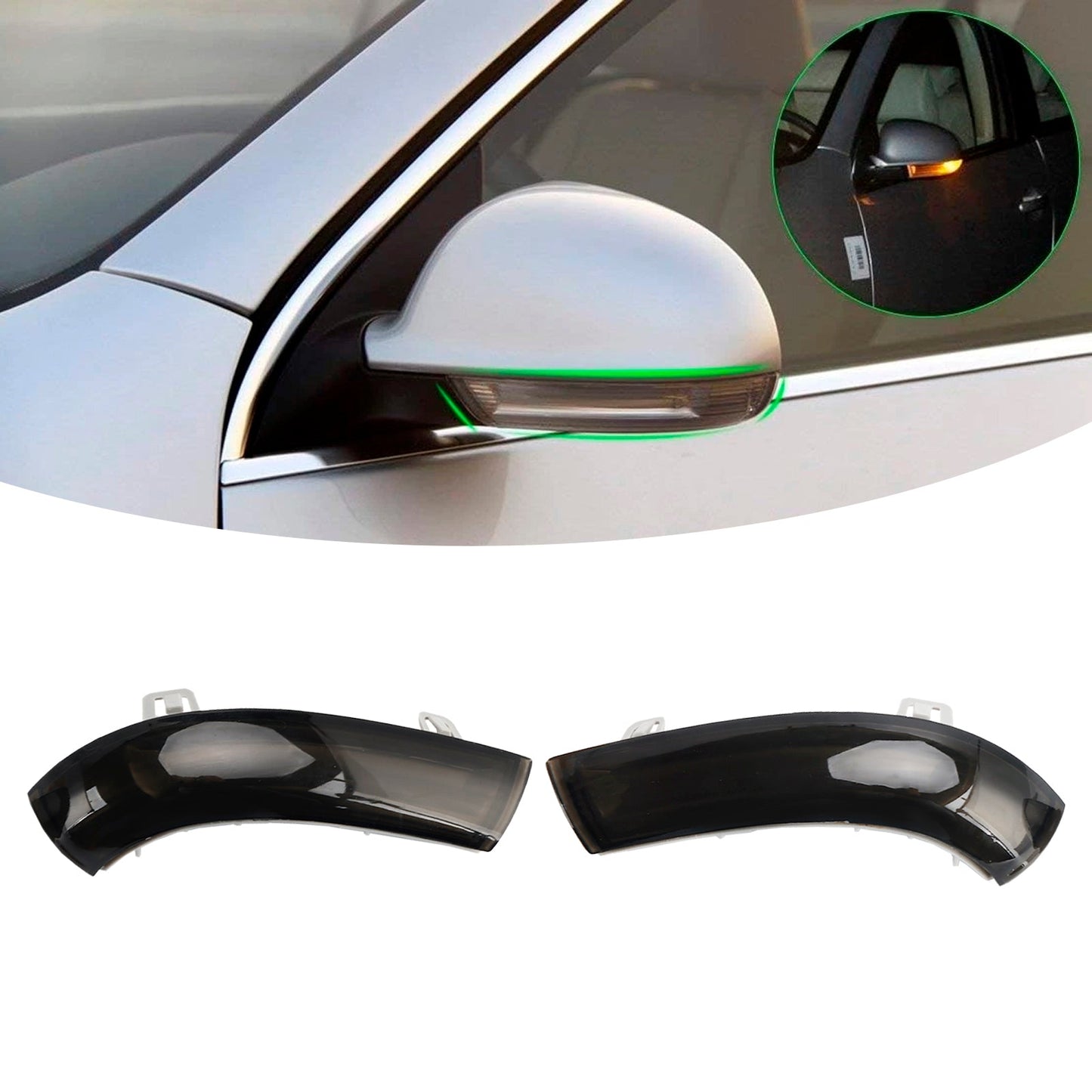 Indicatori di direzione e luci per specchietti retrovisori sinistro e destro per VW Golf Jetta Mk5 Passat