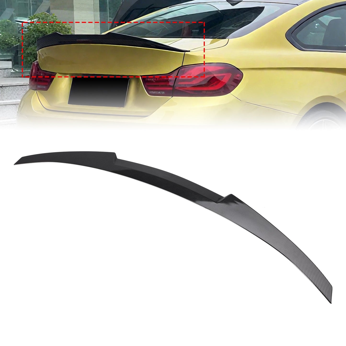 Spoiler posteriore in fibra di carbonio per BMW Serie 4 F36 4DR Coupé M4 Style