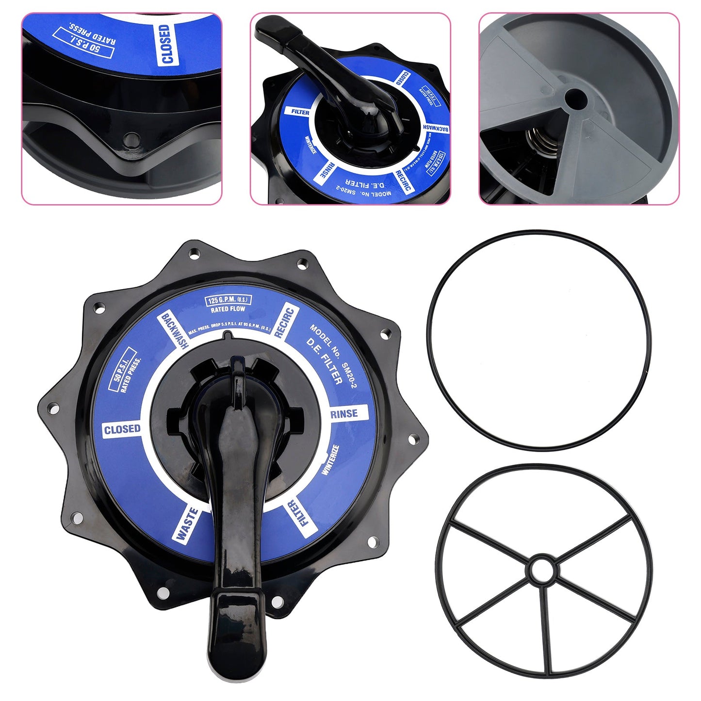 R0443900 Gruppo valvola superiore da 2"" per sostituzione valvola multiporta Zodiac Jandy