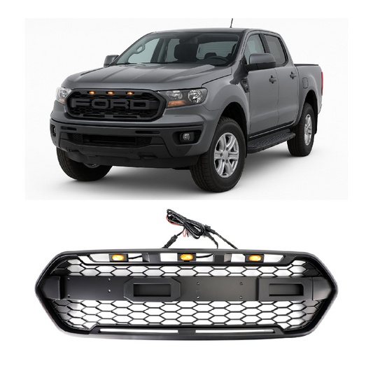 2018-2023 Ford Transit Custom Trail Griglia paraurti anteriore nera opaca a 3 LED 2467234