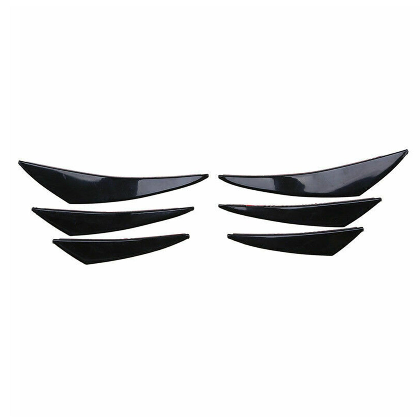 6pcs Universal Gloss Black Car/Auto Paraurti anteriore Pinne Spoiler Canards Refit
