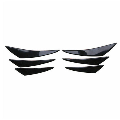 6pcs Universal Gloss Black Car/Auto Paraurti anteriore Pinne Spoiler Canards Refit