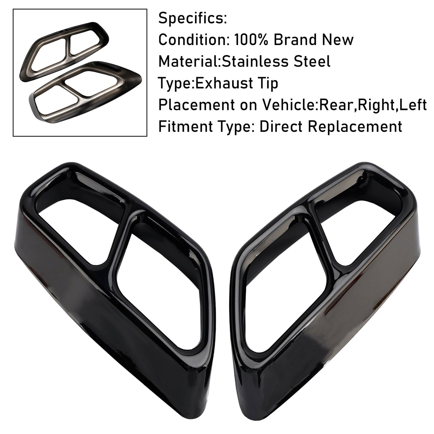 2x copertura del tubo della punta dell'ammortizzatore di scarico per BMW 5 G30 G31 2018-2022