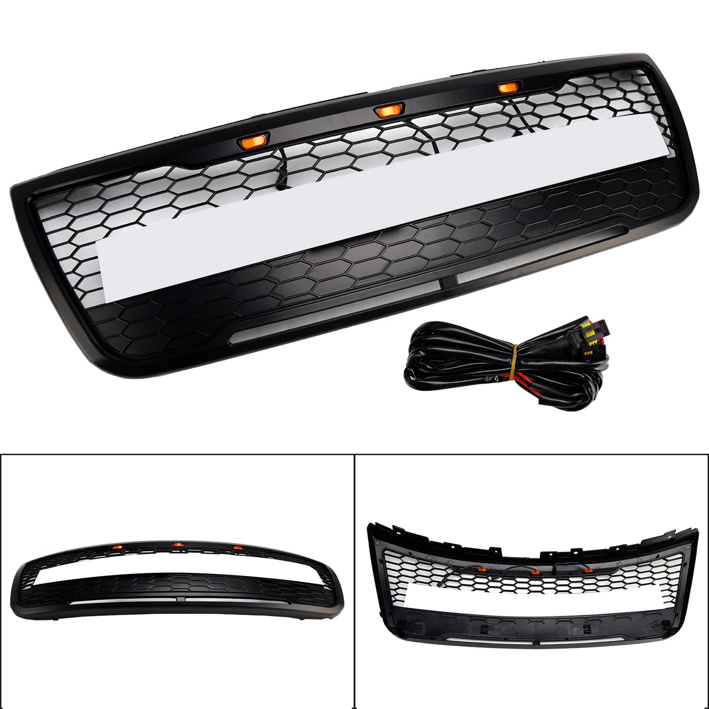Griglia paraurti anteriore superiore grigia Ford Explorer 2012-2015 con luci