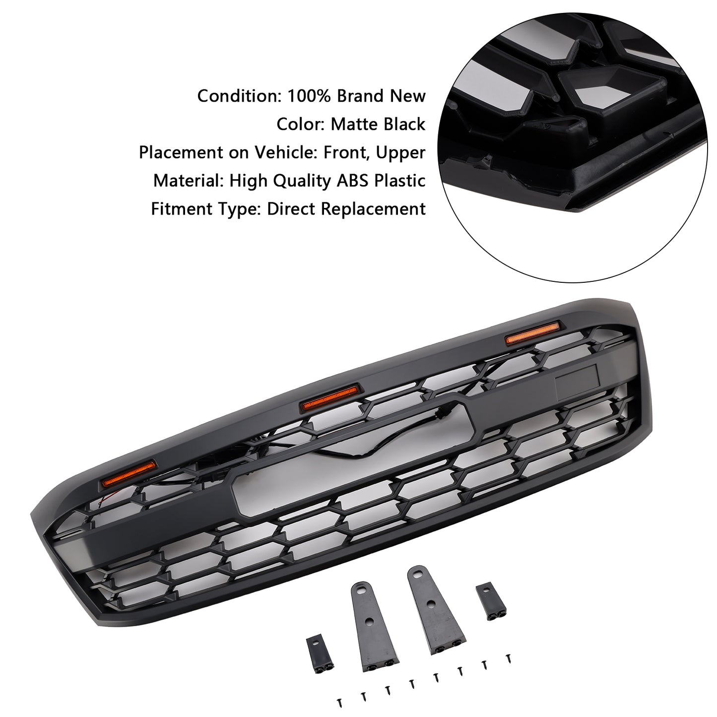 Griglia paraurti anteriore stile GR a LED per Toyota Hilux N70 pre-Facelift 2005-2011