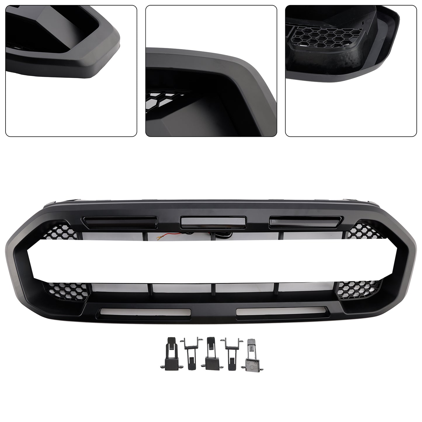 Griglia paraurti anteriore stile Raptor nera adatta per Ford Ranger 2019-2023