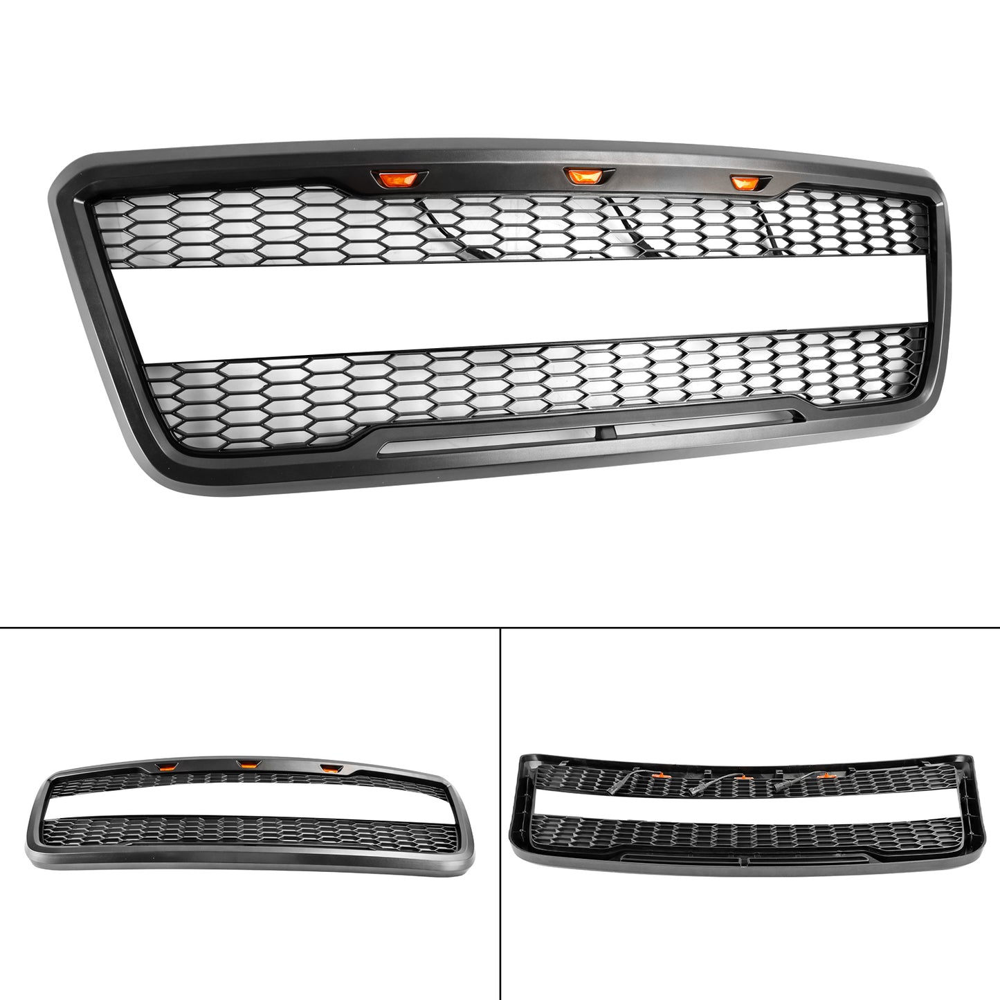 Per Ford F-150 2004 2005 2006 2007 2008 Style Raptor Griglia del cofano anteriore in rete sostitutiva con LED