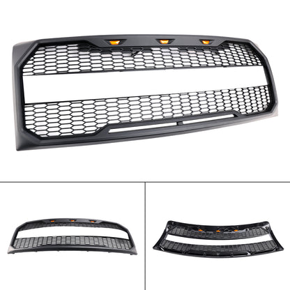 Grill per paraurti anteriore in stile Raptor con LED per Ford F150 2009-2014 Nero