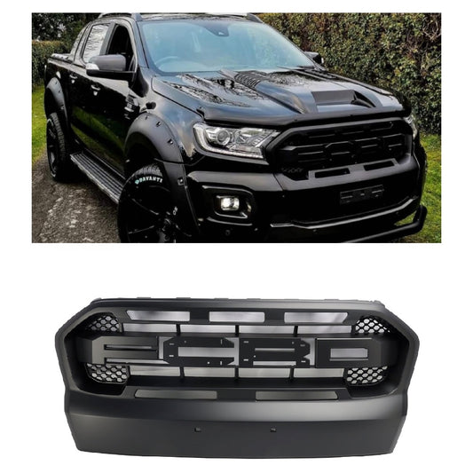 Griglia paraurti anteriore Matt Black Ranger Racer Raptor Style per Ford Ranger 2015-2019 T7