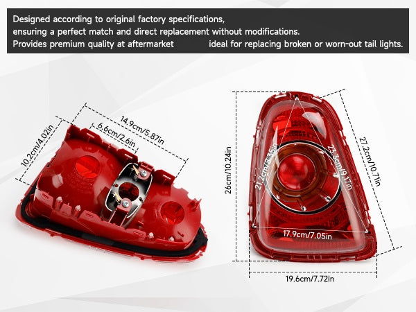 01/2011—04/2015 MINI Roadster R59 Fanale posteriore sinistro+destro 63217255909 63217255910
