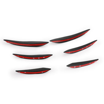 6pcs Universal Car/Auto Paraurti Anteriore Pinne Spoiler Canard Refit Generico