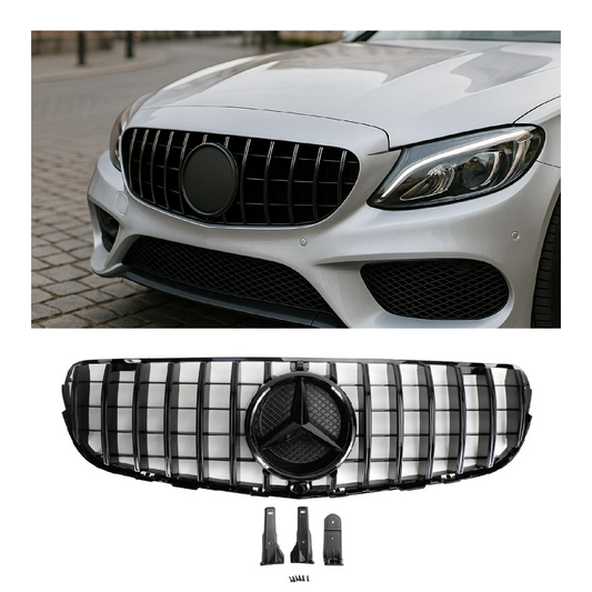 Griglia Paraurti Anteriore Griglia Per 2015-2019 Mercedes Benz GLC300 GLC350 Nero Lucido