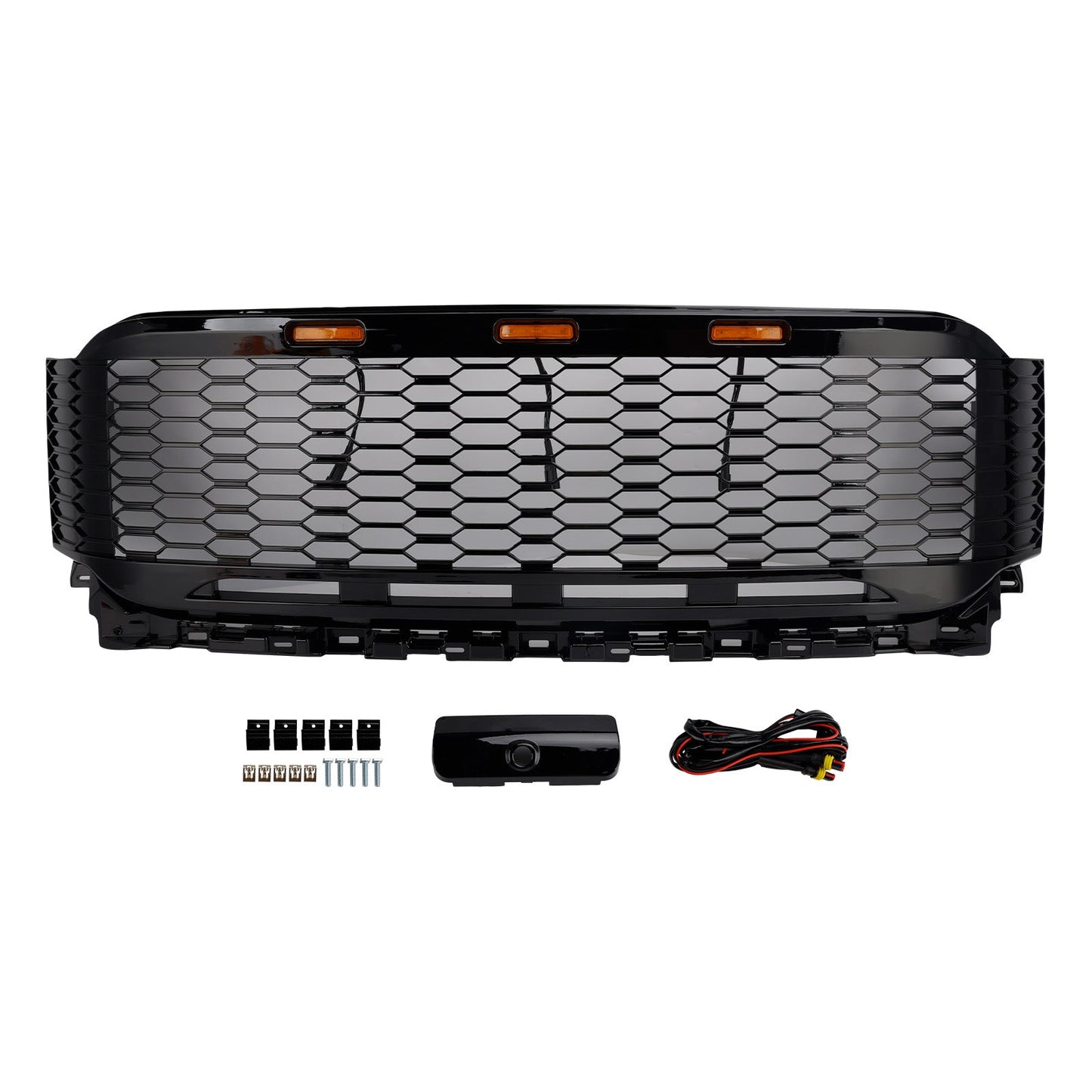 Griglia paraurti anteriore di ricambio in ABS con LED per Ford F150 Raptor 2021-2023