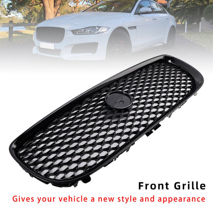 Griglia paraurti anteriore a nido d'ape nero lucido adatta per Jaguar XE 2015-2018