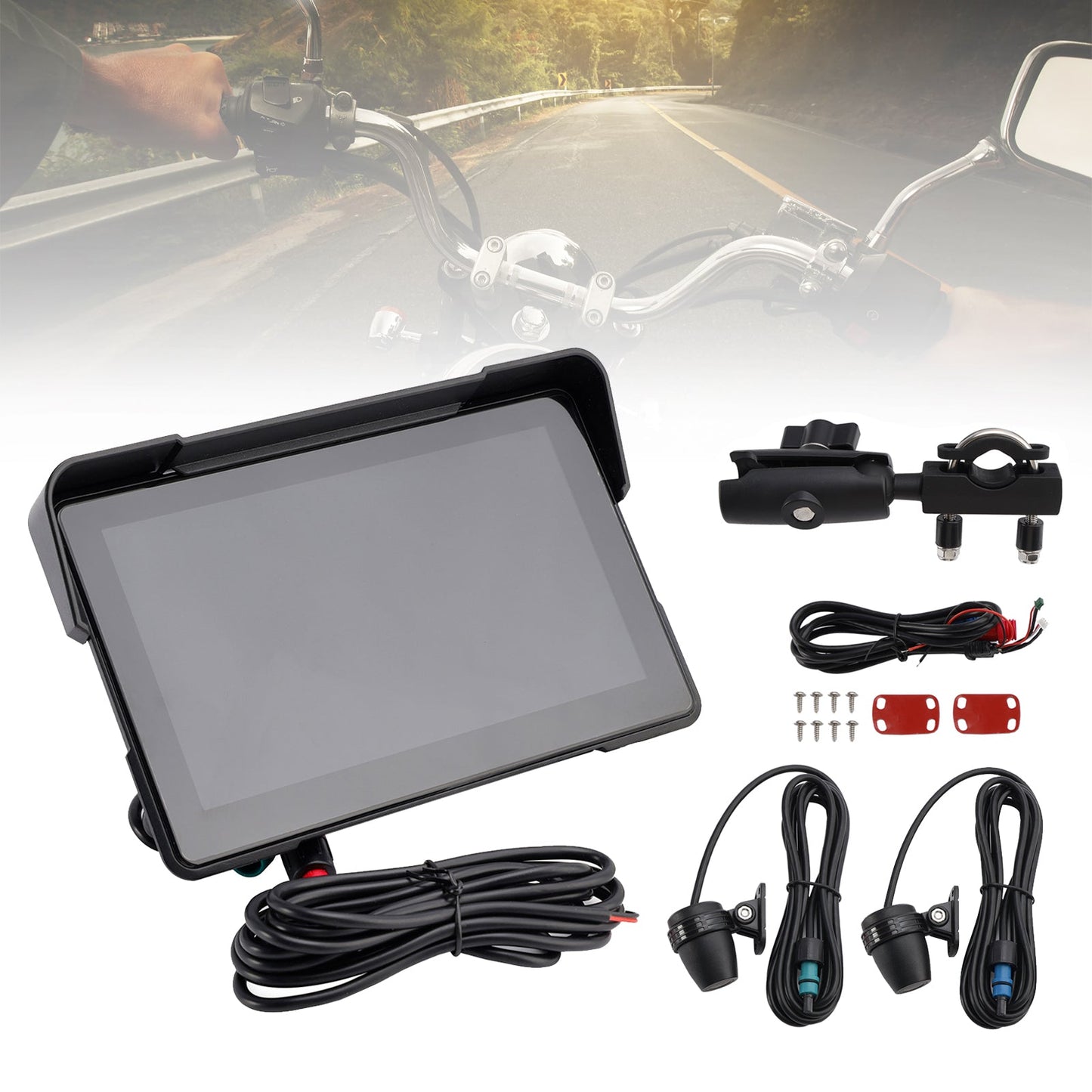 Motociclo CarPlay 7 pollici universale registrazione 1080P per scooter moto