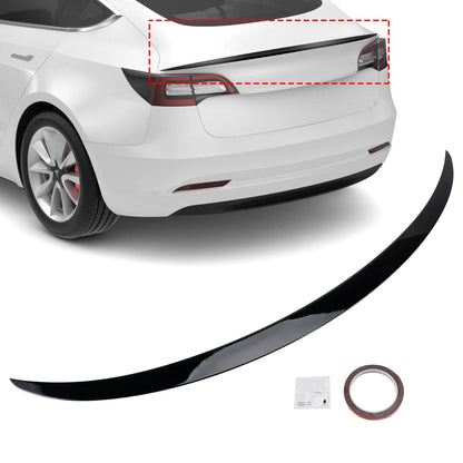 Spoiler posteriore nero lucido per Tesla Model 3 17-23, stile originale di fabbrica
