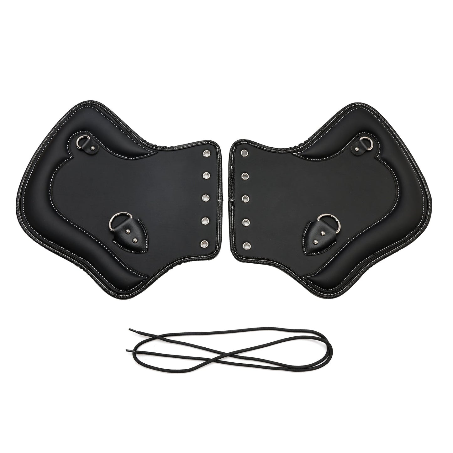 Coppia di protezioni per sella con scudo termico CNC per moto Touring, Softail, Dyna o Sportster dal 1985 al 2017, colore nero e marrone.